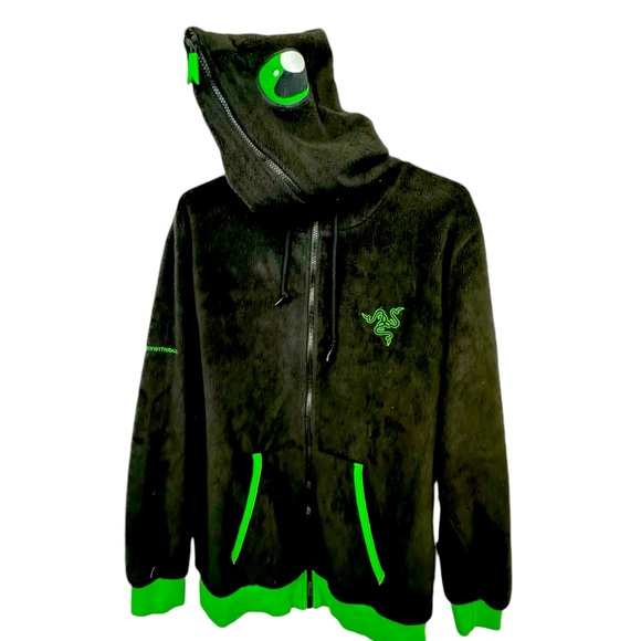 RAZER SNEKI SNEK Video  Games Gaming Snake Hood Mask Men’s L Soft Hoodie - Picture 1 of 9